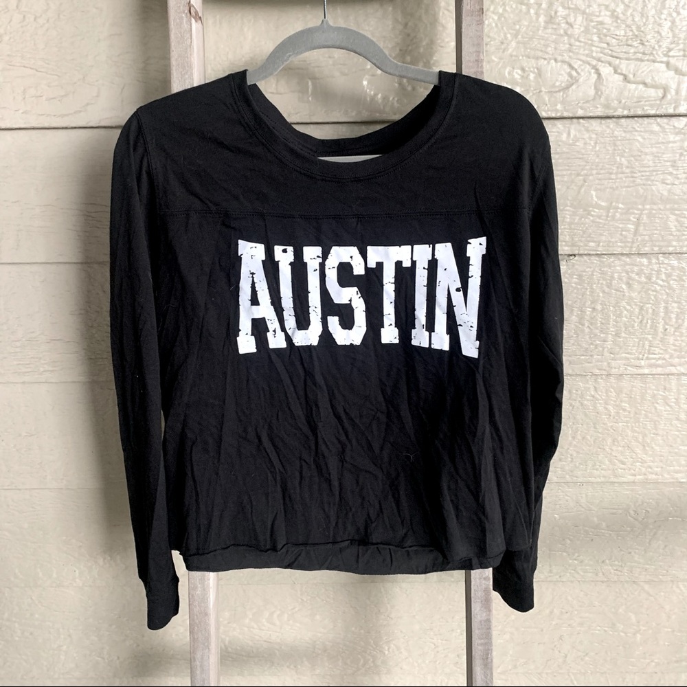 Austin Long-Sleeve Graphic Top - Black